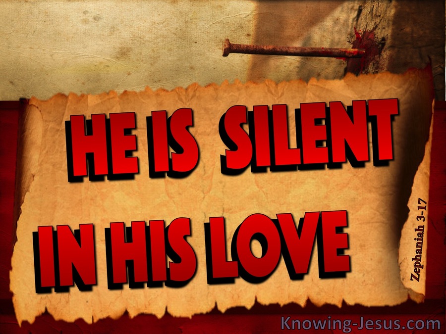 Zephaniah 3:17 God Is Silent In His Love (red)